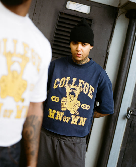 navy college tee